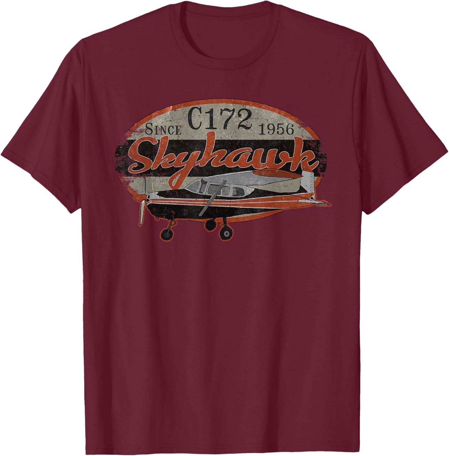 C-172 Skyhawk Vintage Retro C172 Airplane Flying Pilot T-Shirt - T-Shirt | Maroon