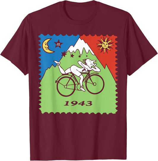 Bicycle Day 1943 LSD Acid Hofmann Trip T-Shirt - T-Shirt | Maroon
