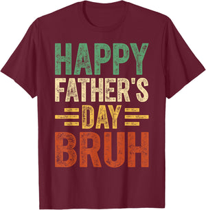 Retro Vintage Happy Father's Day Bruh Women kids T-Shirt - T-Shirt | Maroon