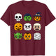Halloween Building Brick Head Pumpkin Ghost Zombie Boys T-Shirt - T-Shirt | Maroon
