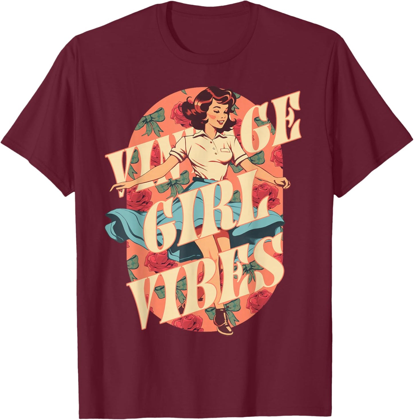 Girlhood Childhood Memory Throwback Innocent 80s 90s Girls T-Shirt - T-Shirt | Maroon