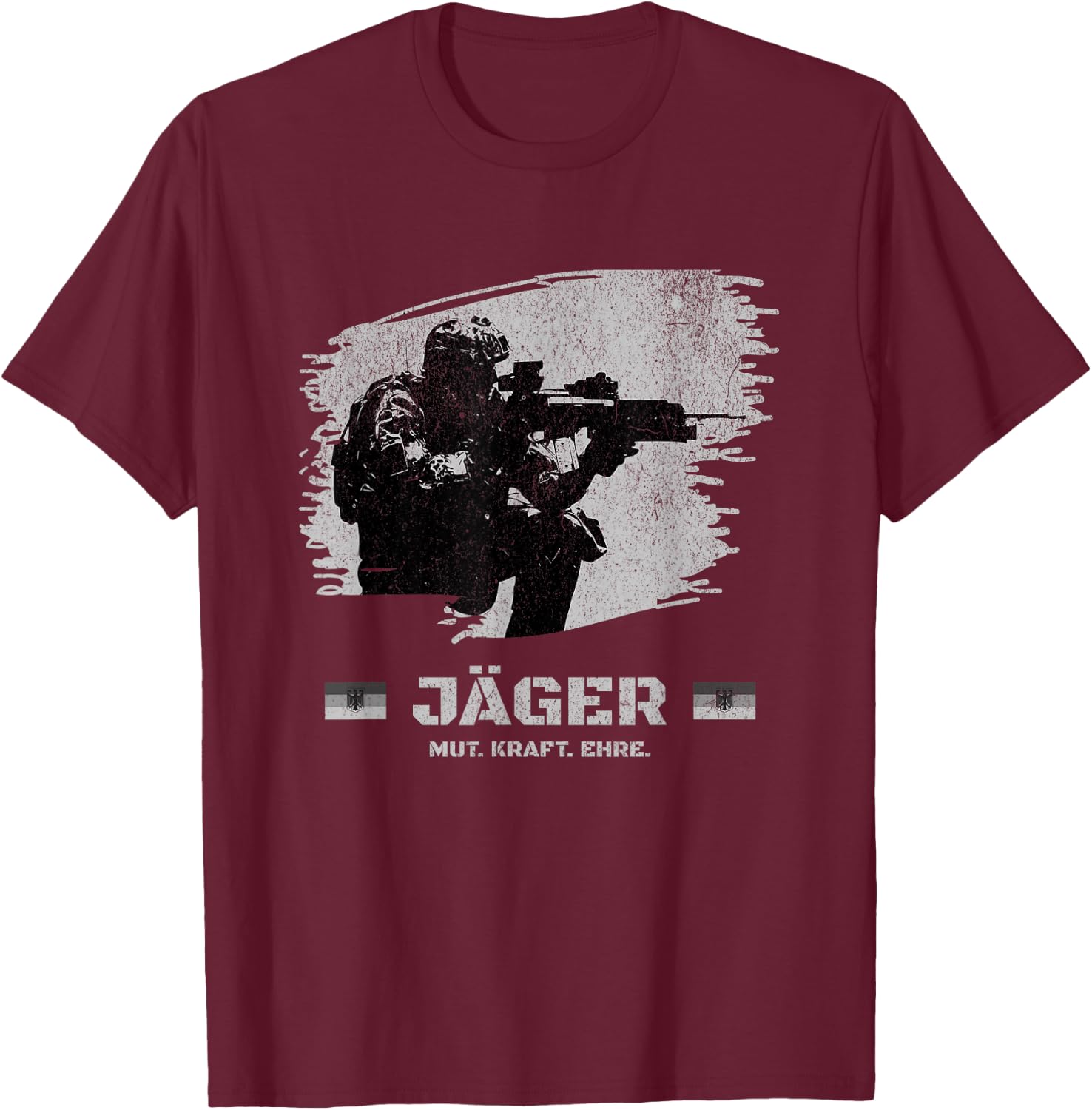 German Army Infantry Hunter Military Soldier Pride T-Shirt - T-Shirt | Maroon