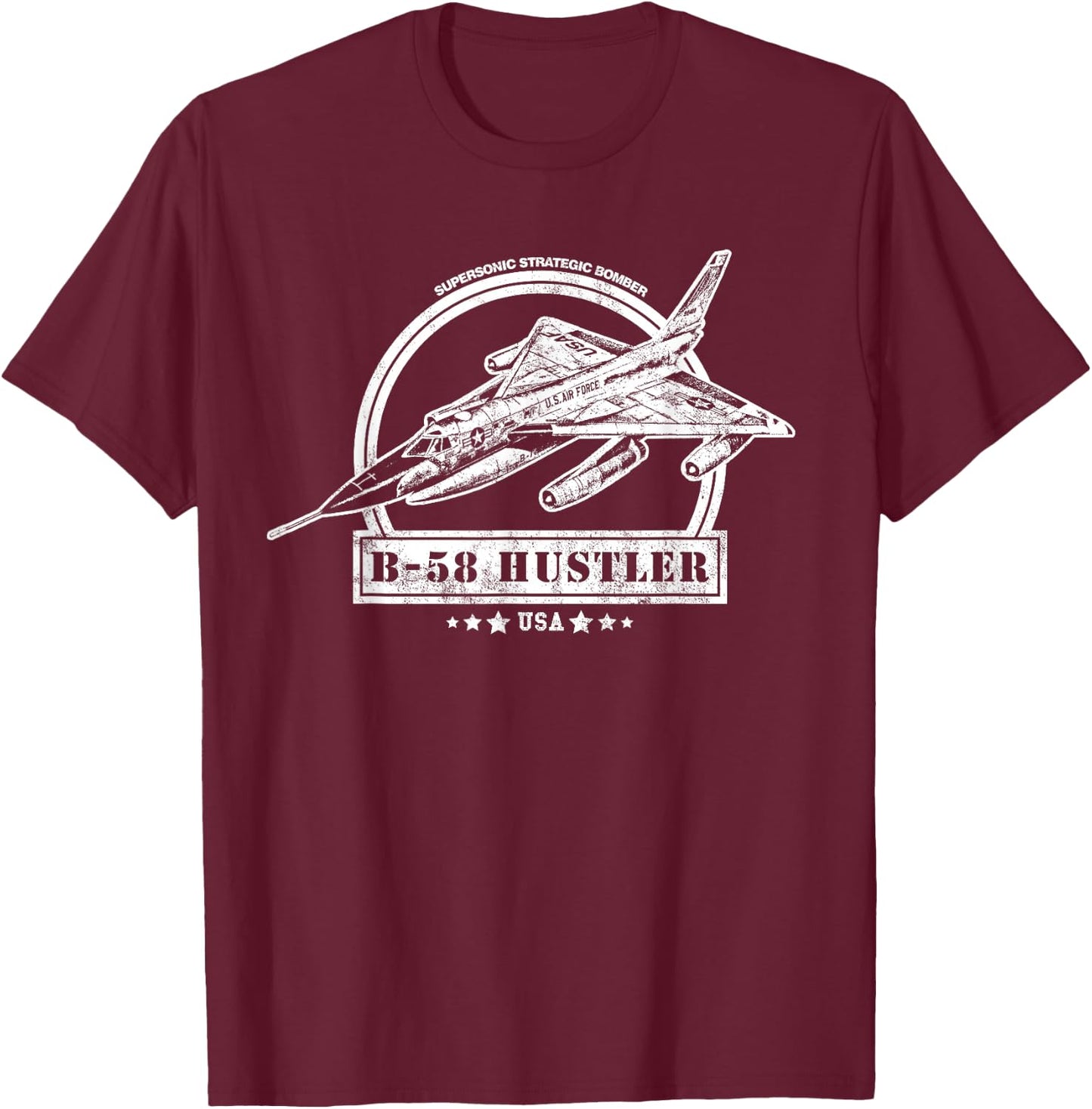 B-58 Hustler Aircraft T-Shirt - T-Shirt | Maroon