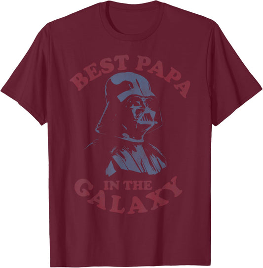 Star Wars Darth Vader Retro Best Papa Graphic T-Shirt - T-Shirt | Maroon
