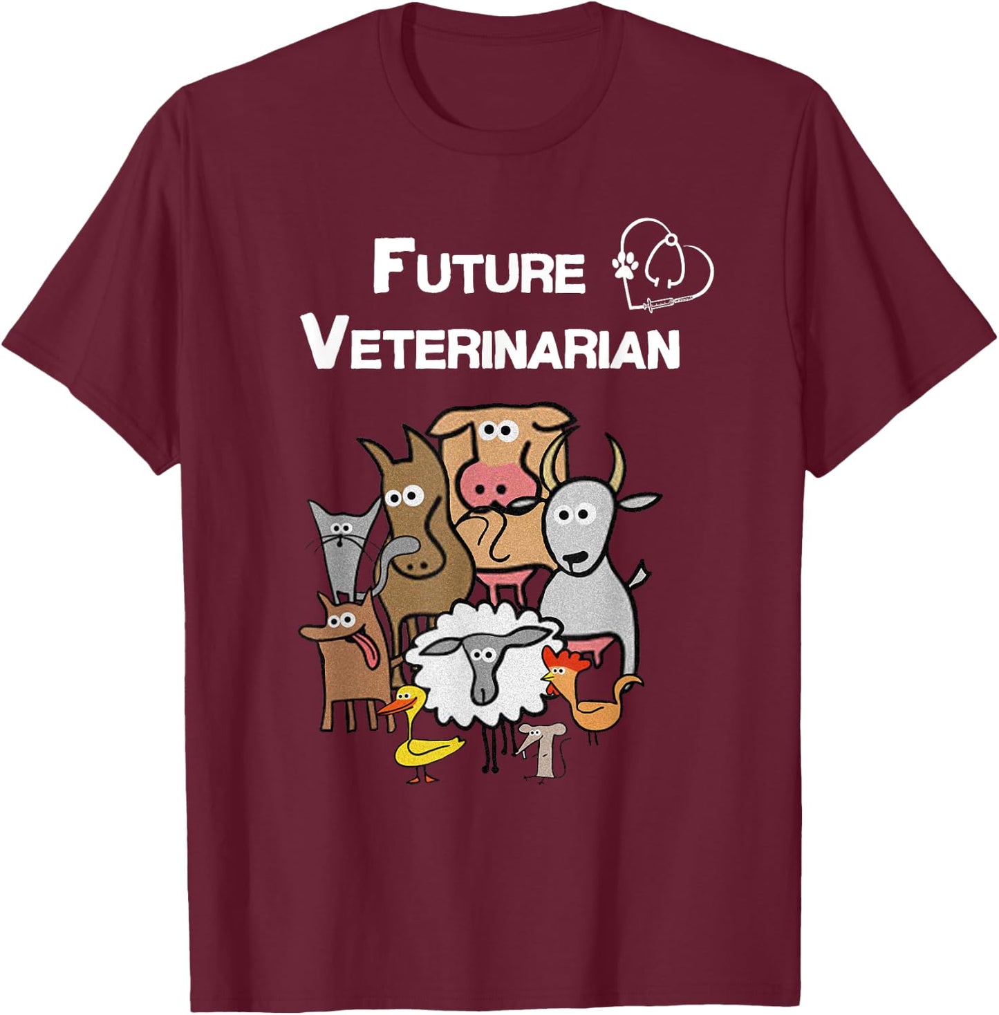 Future Veterinarian Vet Tech Student Shirt Kids T-Shirt - T-Shirt | Maroon