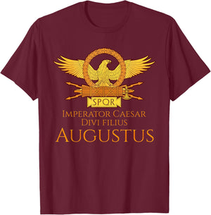 Roman Emperor Shirt - Caesar Augustus - Ancient Rome Gift T-Shirt - T-Shirt | Maroon