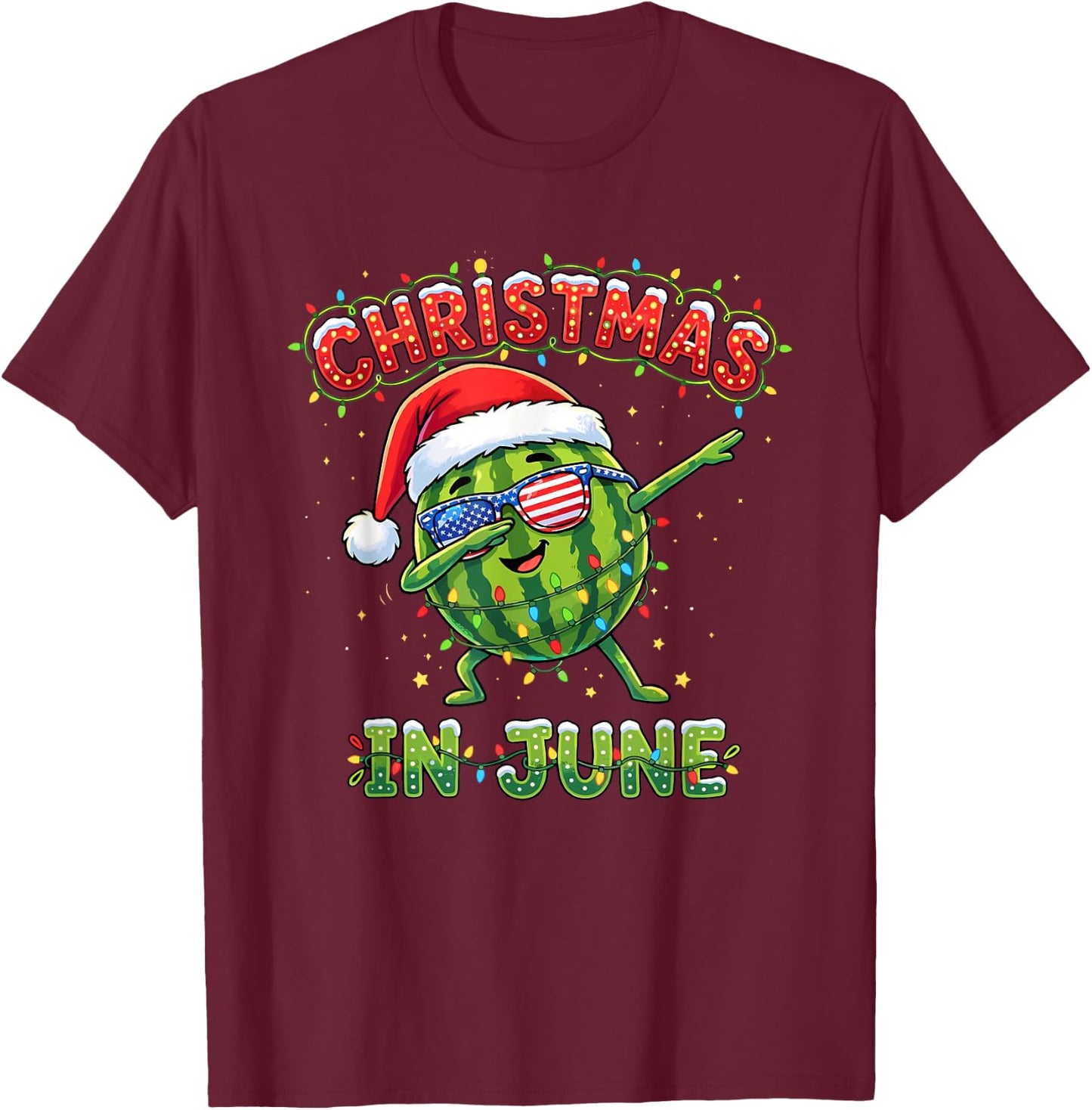 Christmas in June Summer Men Women Boys and Girls T-Shirt - T-Shirt | Maroon