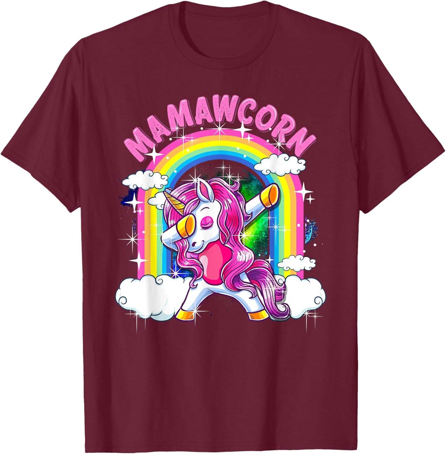 Mamawcorn Shirt Dabbing Unicorn Cute Mamaw Gifts T-Shirt - T-Shirt | Maroon