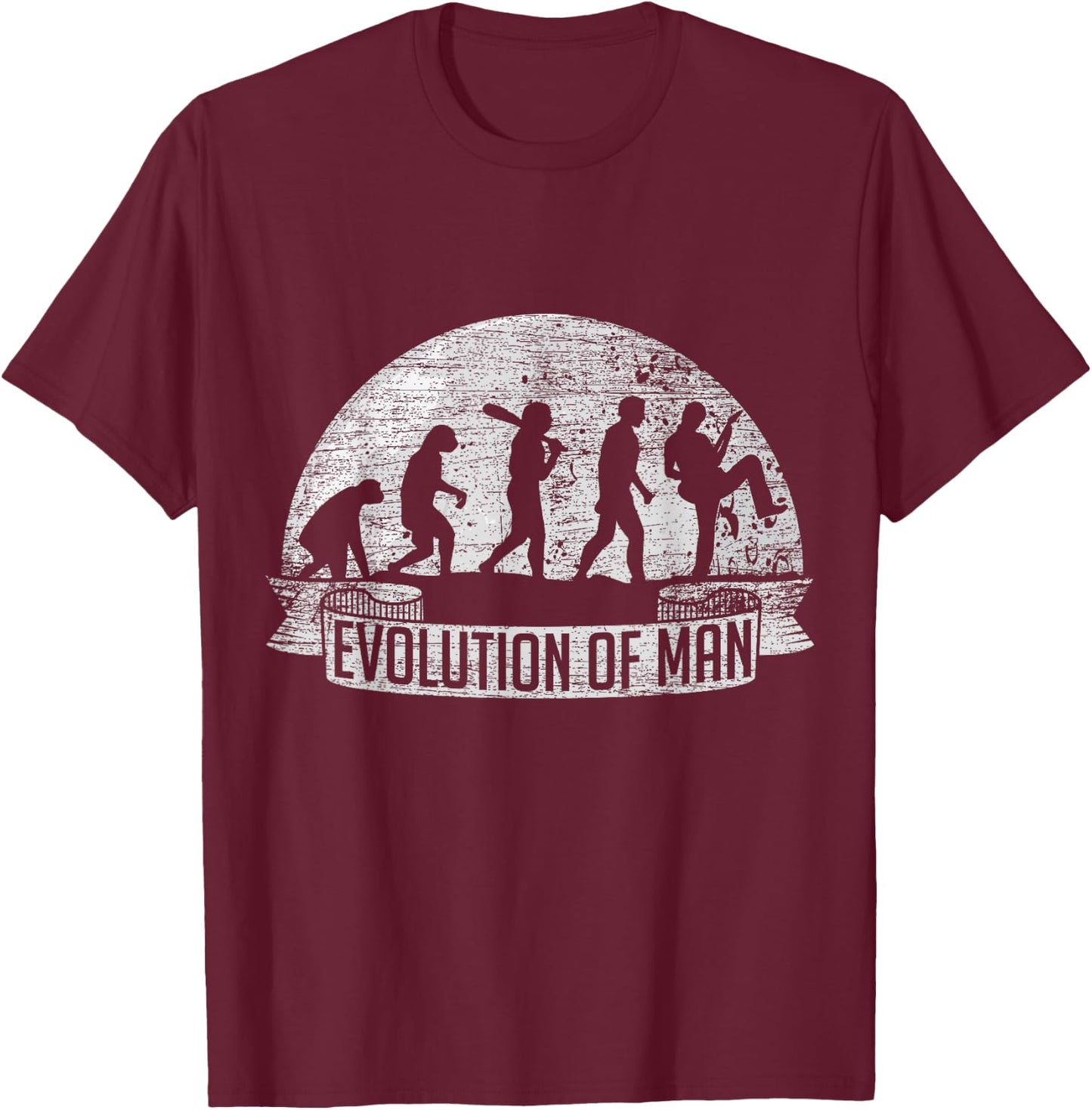 Evolution Guitar T-Shirt - T-Shirt | Maroon