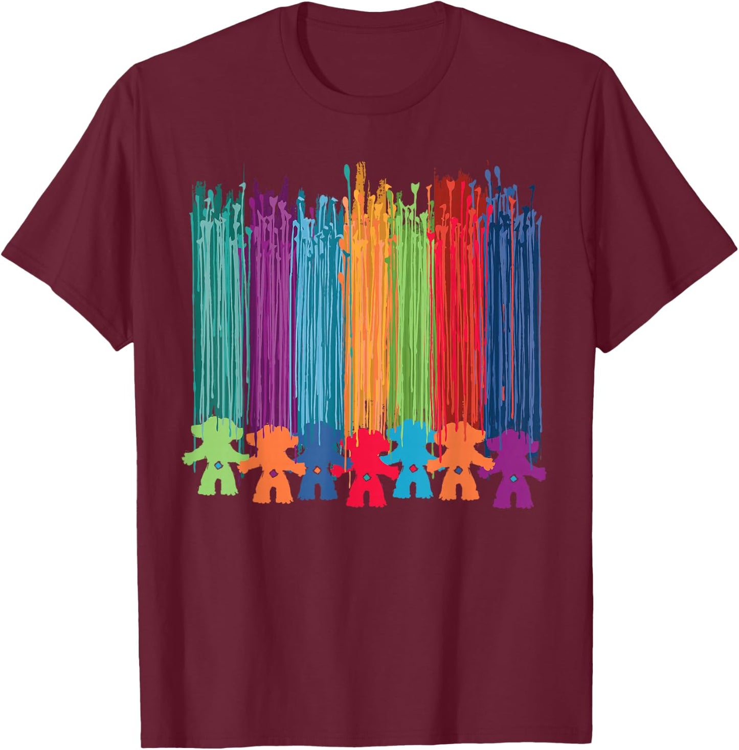 Classic Trolls: Painted Hair Trolls T-Shirt - T-Shirt | Maroon