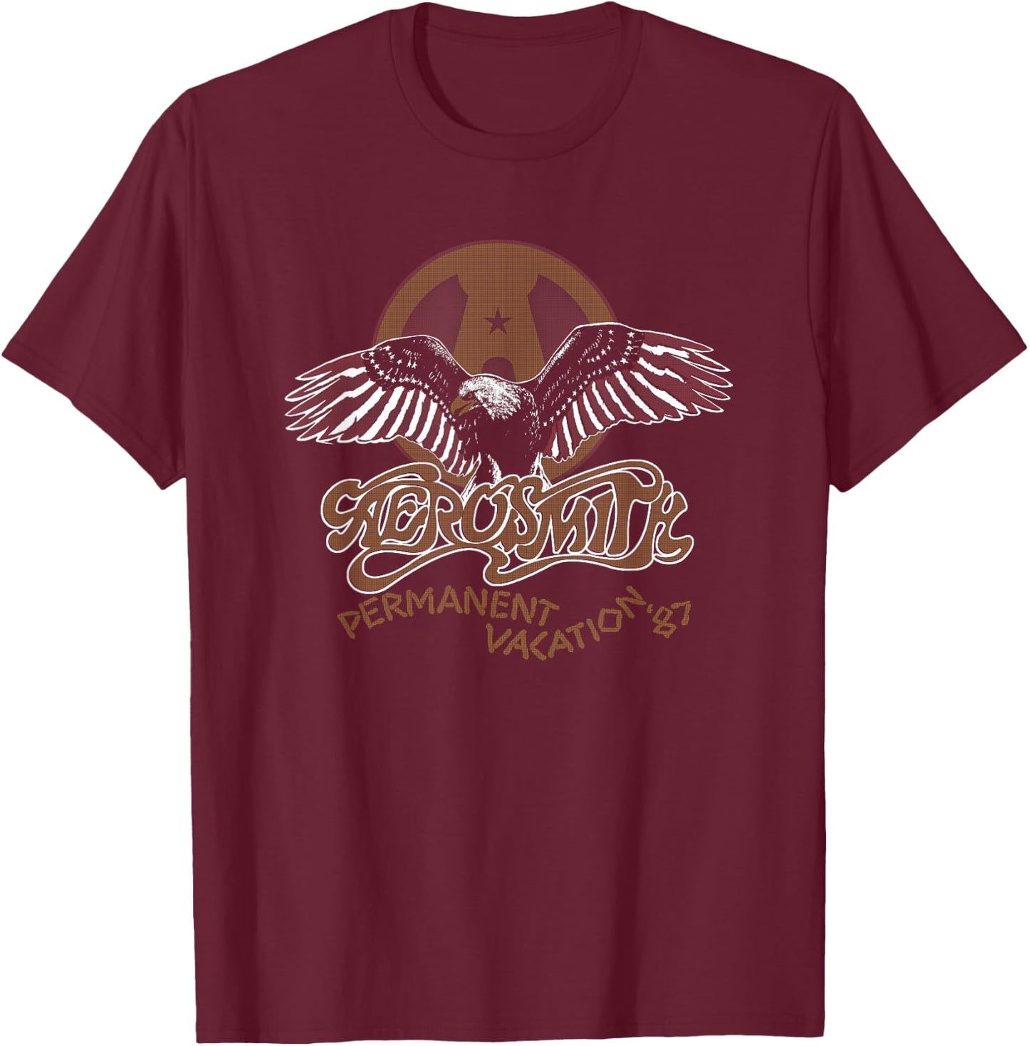 Aerosmith - Permanent Vacation '87 T-Shirt - T-Shirt | Maroon