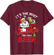 Funny Christmas Santa Claus Drinking Beer Wonderful Time T-Shirt - T-Shirt | Maroon