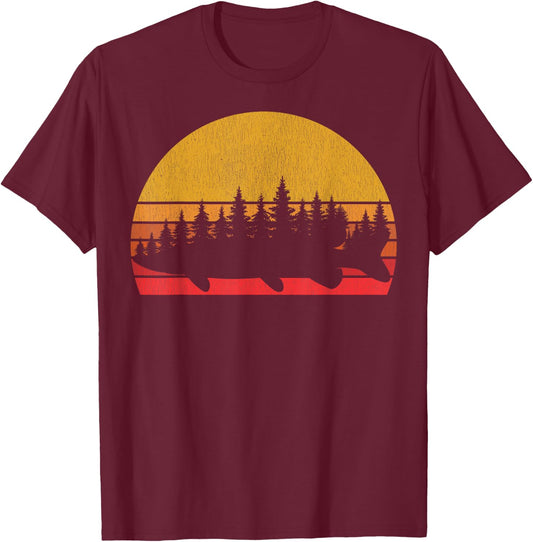 Northern Pike Fishing Fisherman Angling T-Shirt - T-Shirt | Maroon