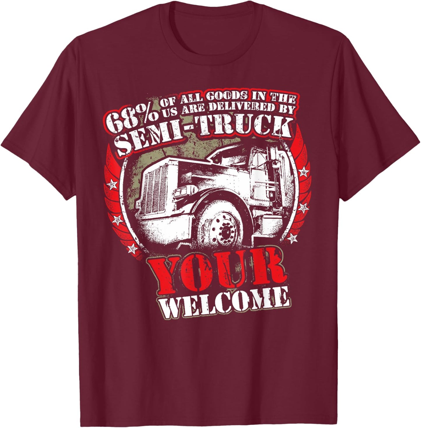 Semi Truck Driver Gift Professional Truckers T-Shirt - T-Shirt | Maroon
