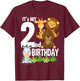 It's My 2nd Birthday Zoo Theme Birthday Safari Jungle Animal T-Shirt - T-Shirt | Maroon