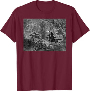 Ichabod Crane Legend of Sleepy Hollow Headless Horseman T-Shirt - T-Shirt | Maroon