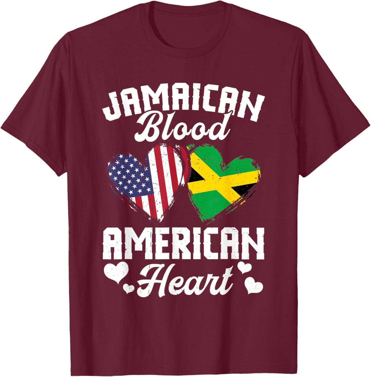 Jamaican Flag Uniform American Outfit US Flags Jamaica T-Shirt - T-Shirt | Maroon