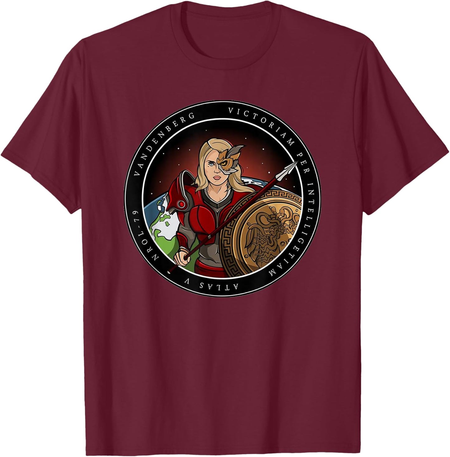 United States National Reconnaissance Office Logo NROL-79 T-Shirt - T-Shirt | Maroon