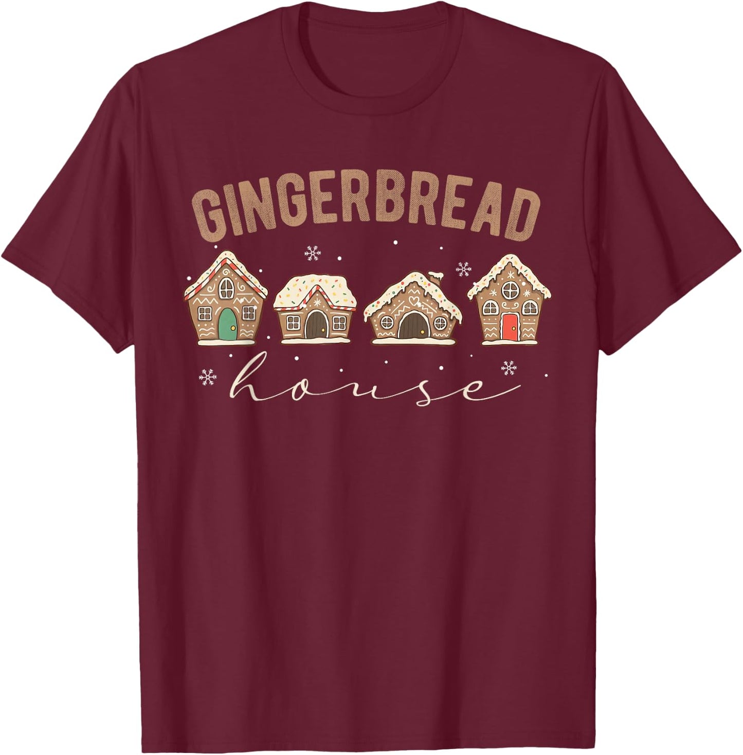 Christmas Gingerbread House Project Manager Xmas Clothing T-Shirt - T-Shirt | Maroon