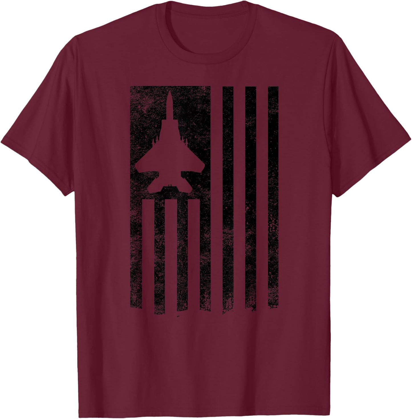 F-15 USA Flag Eagle Fighter Jet for USAF Pilot or Crew T-Shirt - T-Shirt | Maroon