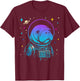 Colorful Astronaut Manatee Space Galaxy Sea Cow T-Shirt - T-Shirt | Maroon