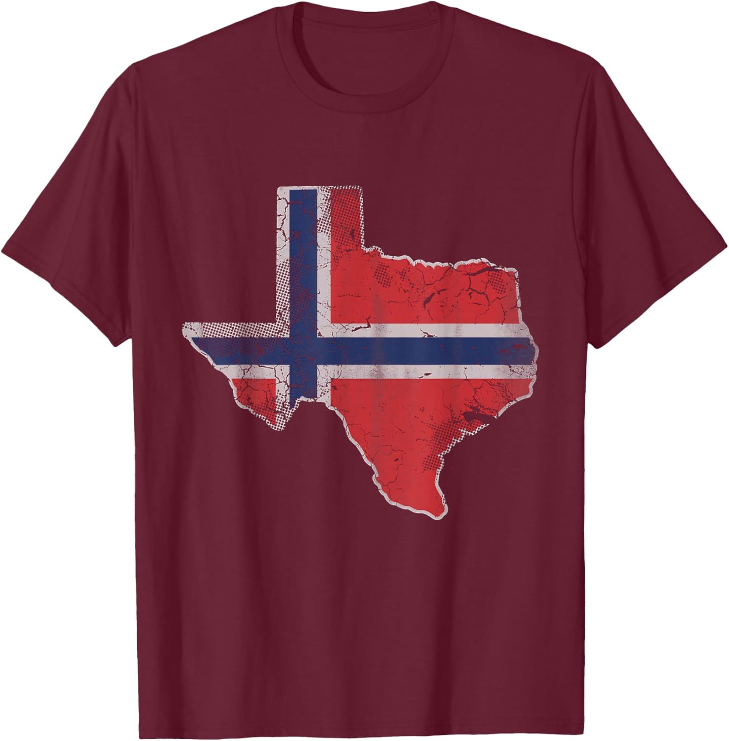 Texas Norwegian Flag Norge Norway Men Women Kids T-Shirt - T-Shirt | Maroon