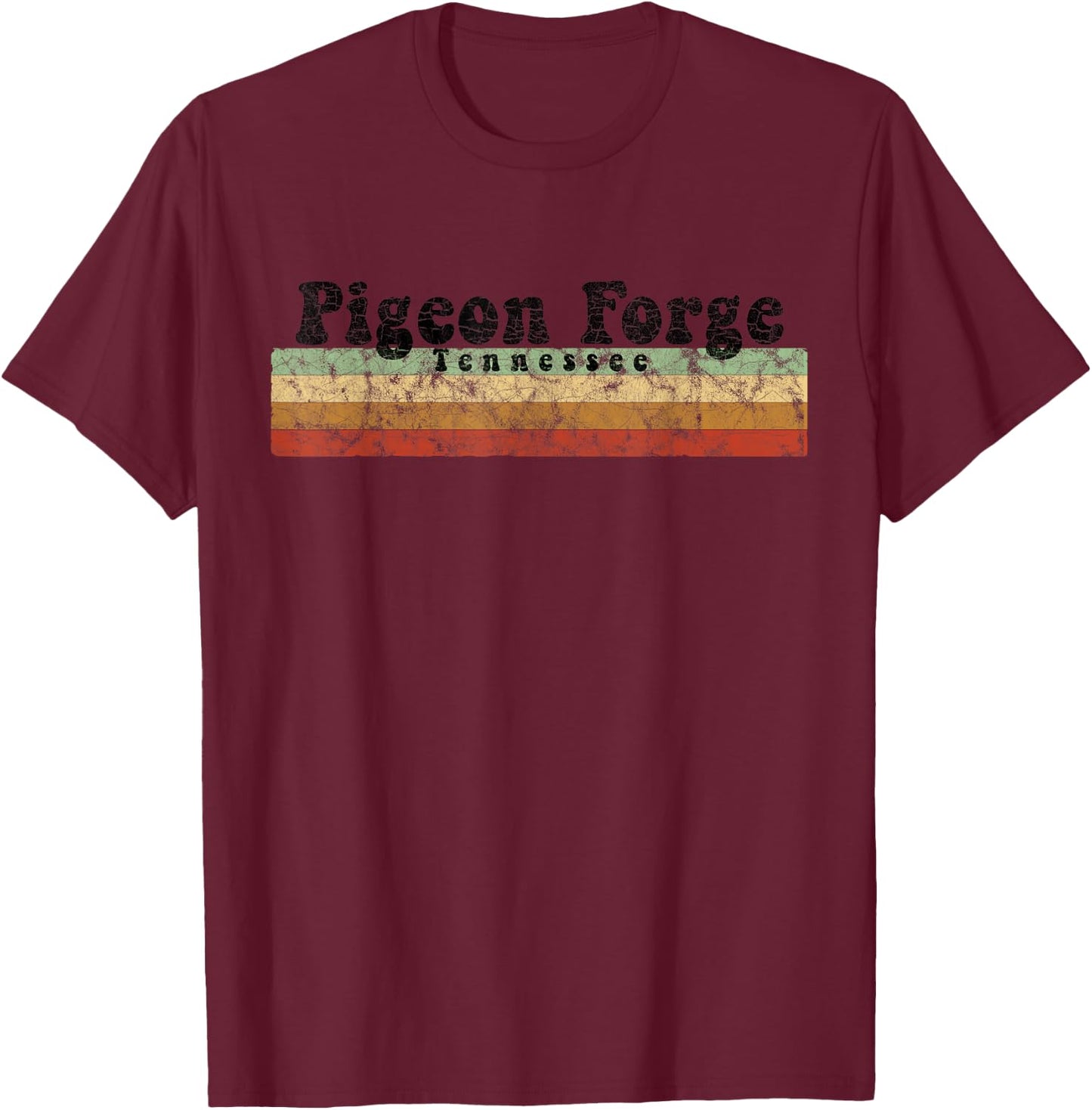 Vintage 1980s Style Pigeon Forge, Tennessee T-Shirt - T-Shirt | Maroon