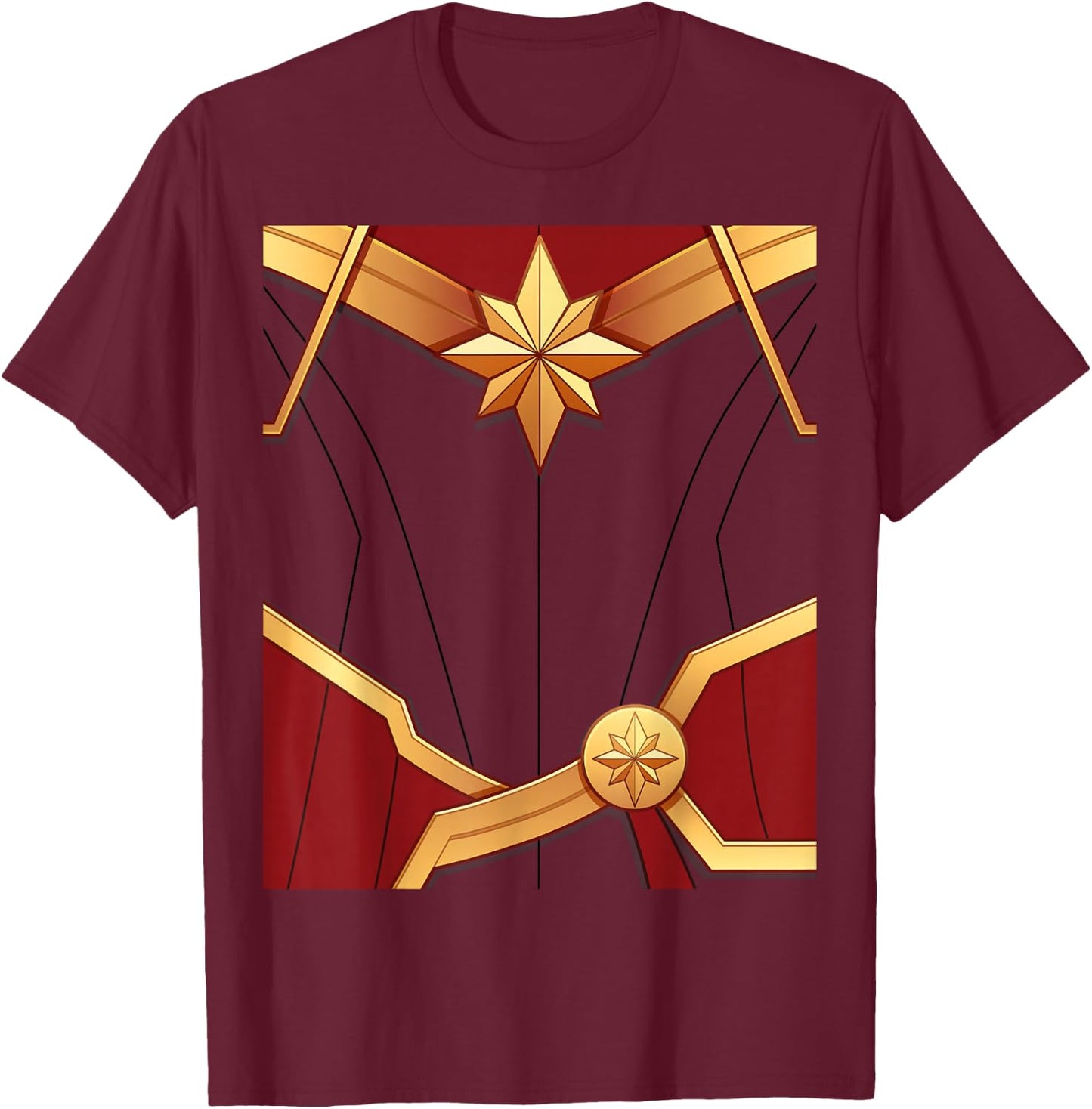 Marvel Captain Marvel Carol Danvers Costume T-Shirt - T-Shirt | Maroon