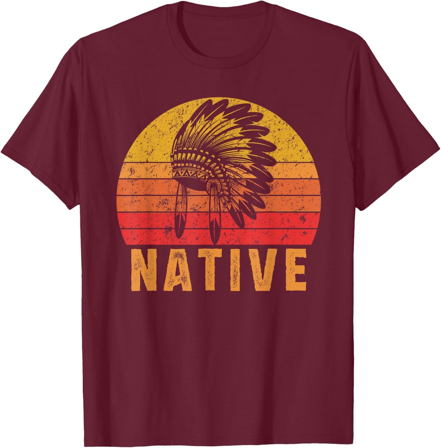Native American Pride Vintage Native Indian T-Shirt - T-Shirt | Maroon