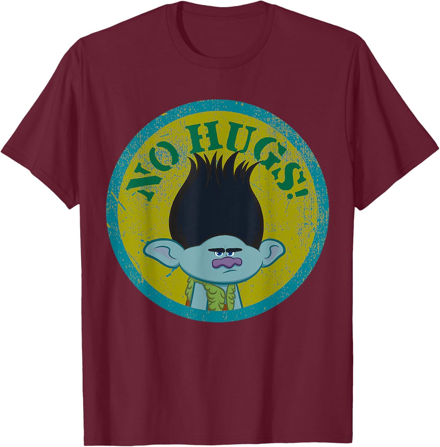 DreamWorks Trolls No Hugs! Branch T-Shirt - T-Shirt | Maroon