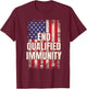 End Qualified Immunity Justice Reform Activist American Flag T-Shirt - T-Shirt | Maroon