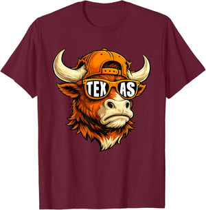 Vintage Texas TX Athletic Style 80s 90s T-Shirt - T-Shirt | Maroon