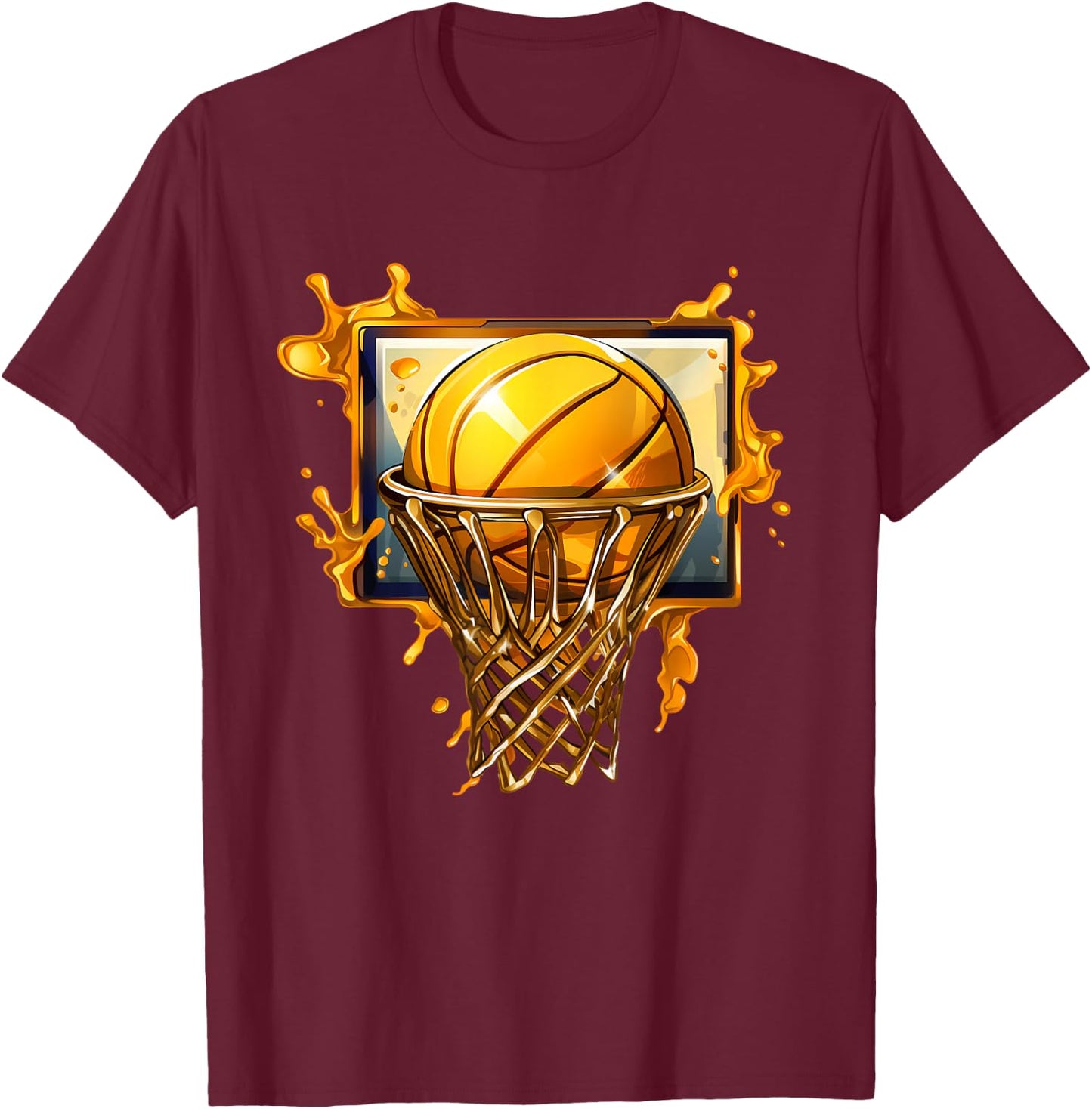 BsketballCo. Basketball , Black, Small T-Shirt - T-Shirt | Maroon