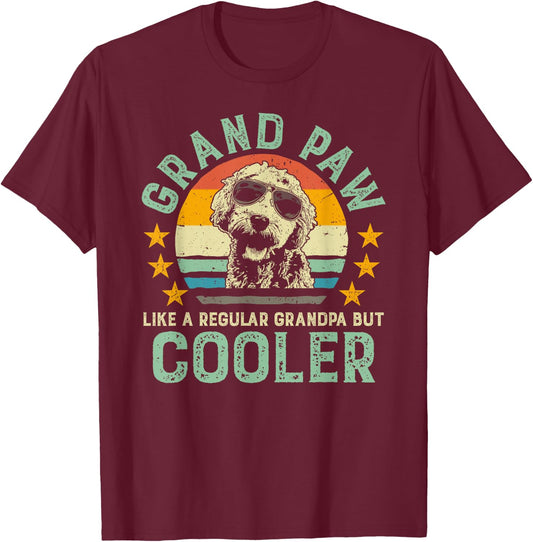 Grand Paw Like Regular Grandpa But Cooler Doodle Lover Shirt T-Shirt - T-Shirt | Maroon