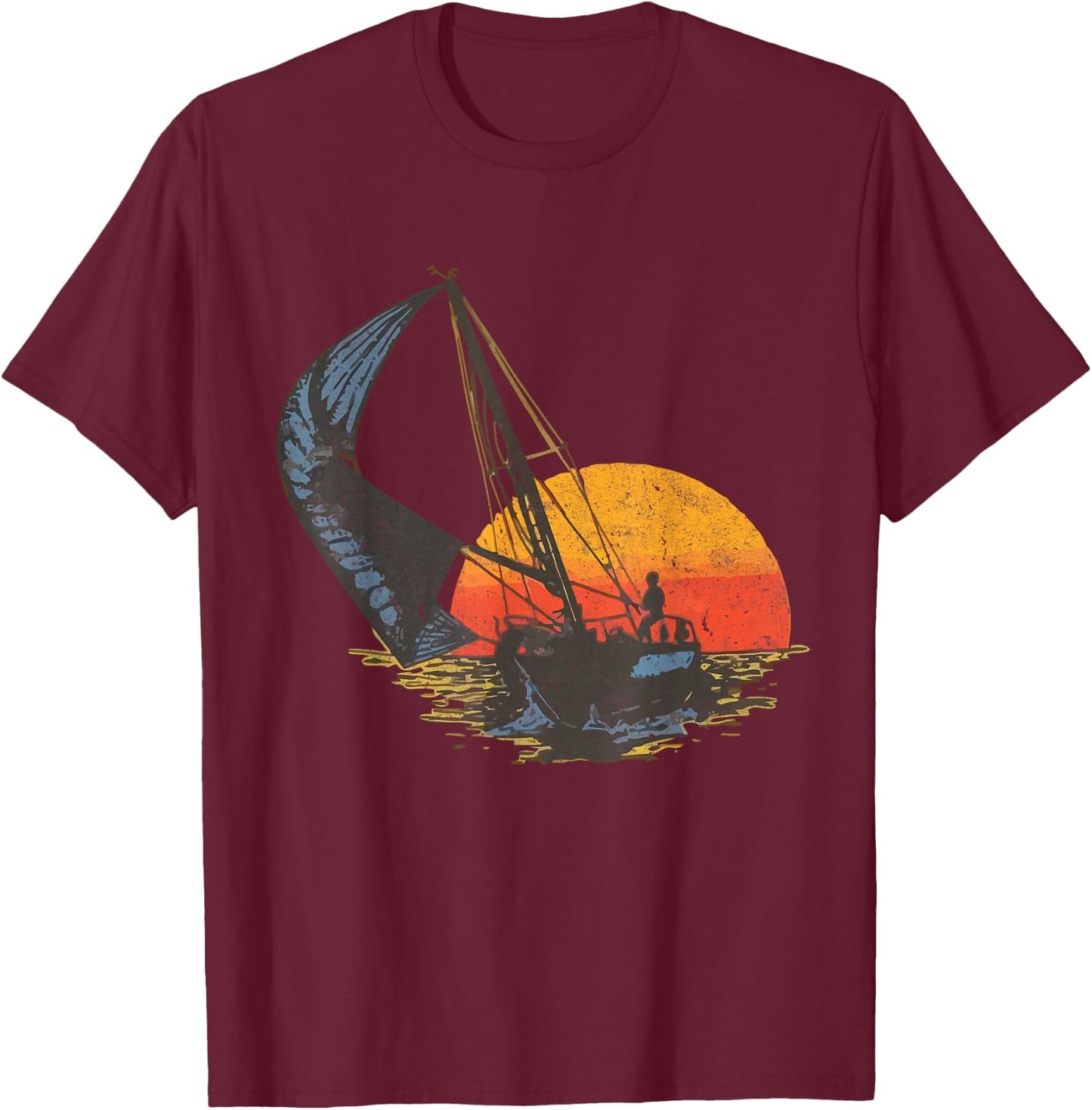 Vintage Sailing T-Shirt - T-Shirt | Maroon