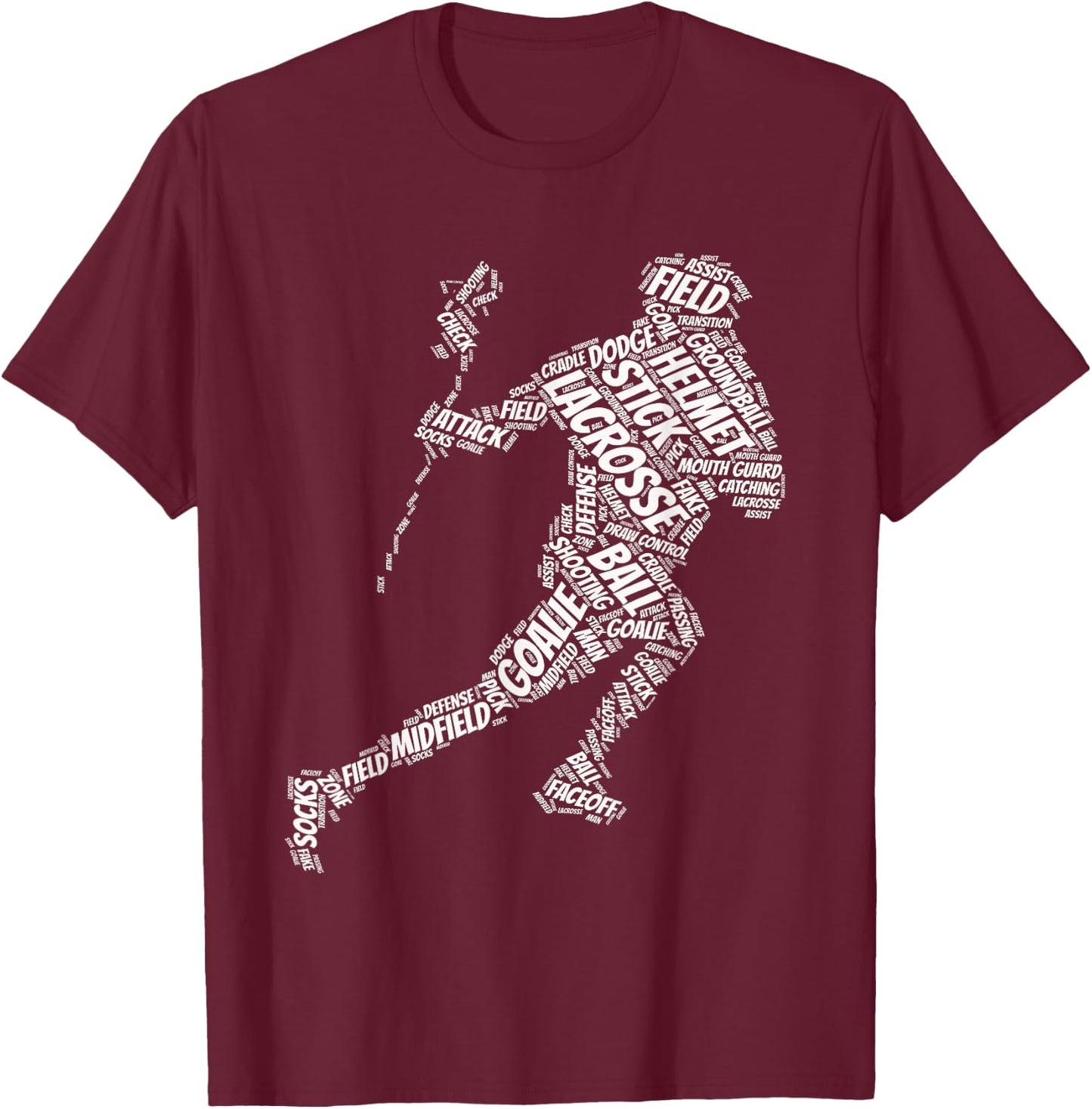 lacrosse sticks for boys Sports & Fitness cool Novelty T-Shirt - T-Shirt | Maroon