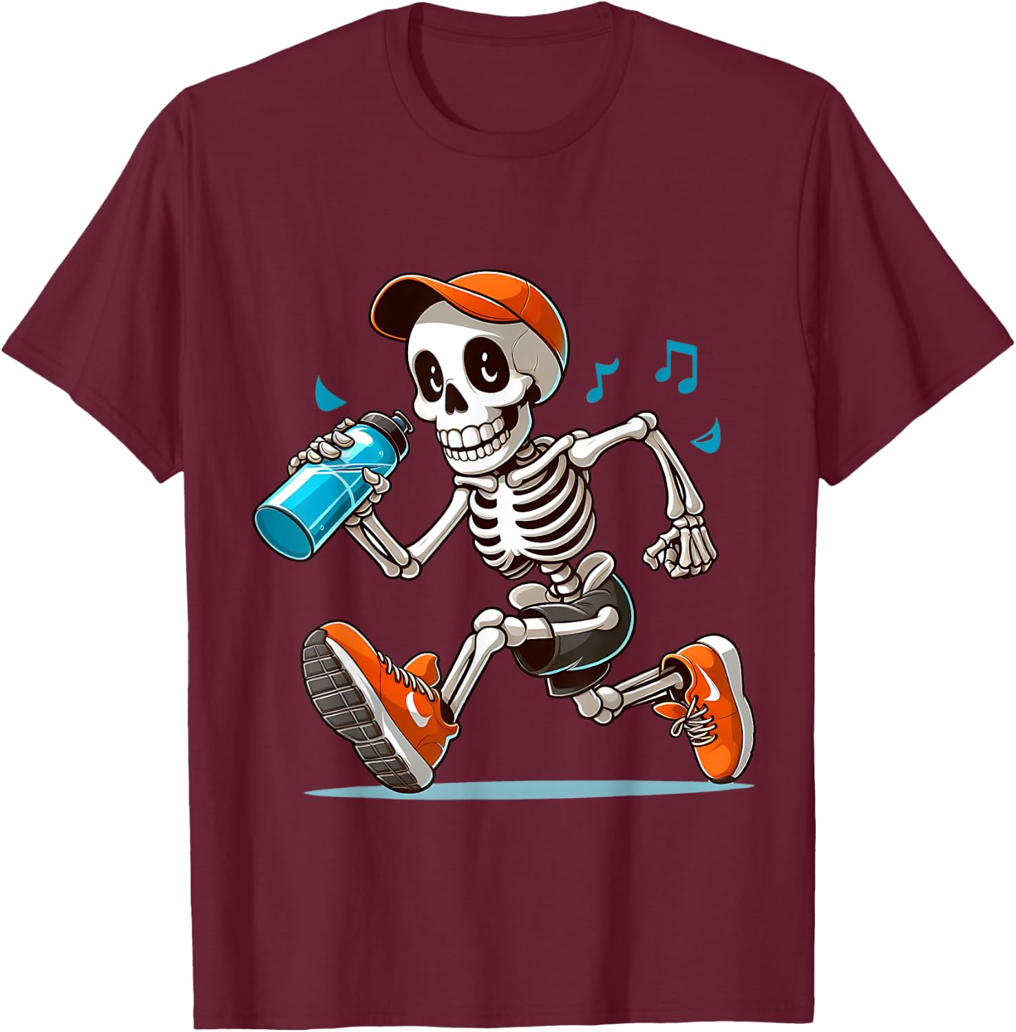 Running Skeleton Halloween Costume Spooky Runners Lover T-Shirt - T-Shirt | Maroon
