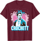 Miami Vice Crockett and Palm Tree Scenery T-Shirt - T-Shirt | Maroon