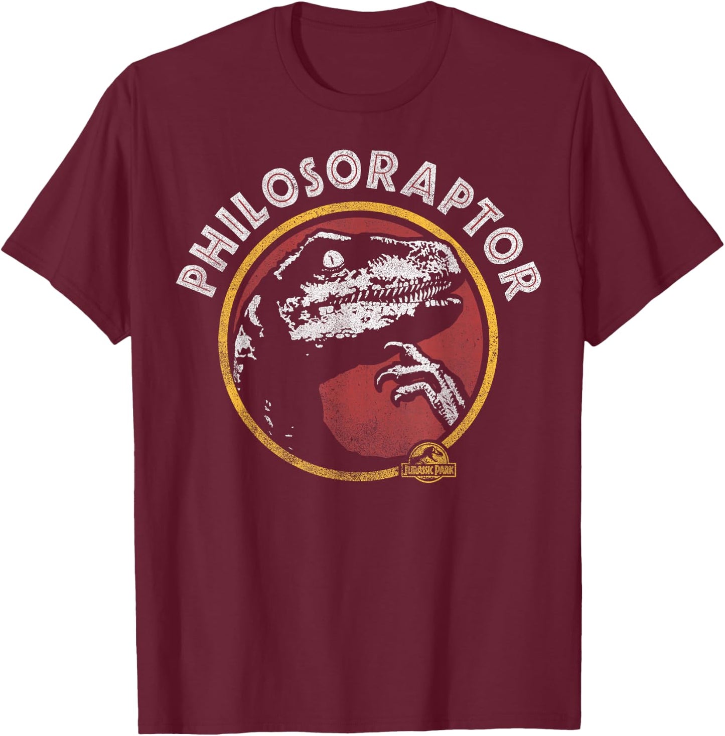 Jurassic Park Humor - Classic Fit, , Short Sleeve, Adult, Black T-Shirt - T-Shirt | Maroon