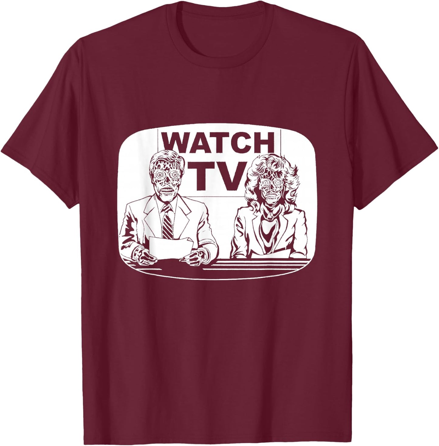 Watch Tv T-Shirt - T-Shirt | Maroon