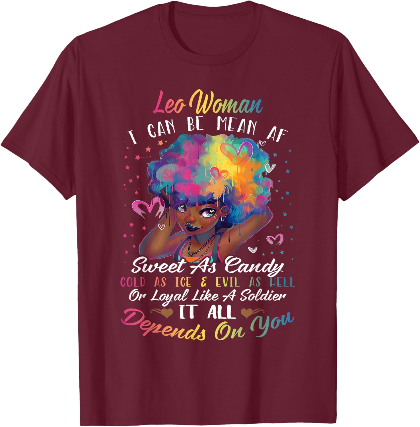 Leo woman T Shirt I'm A Leo Girl Shirt T-Shirt - T-Shirt | Maroon