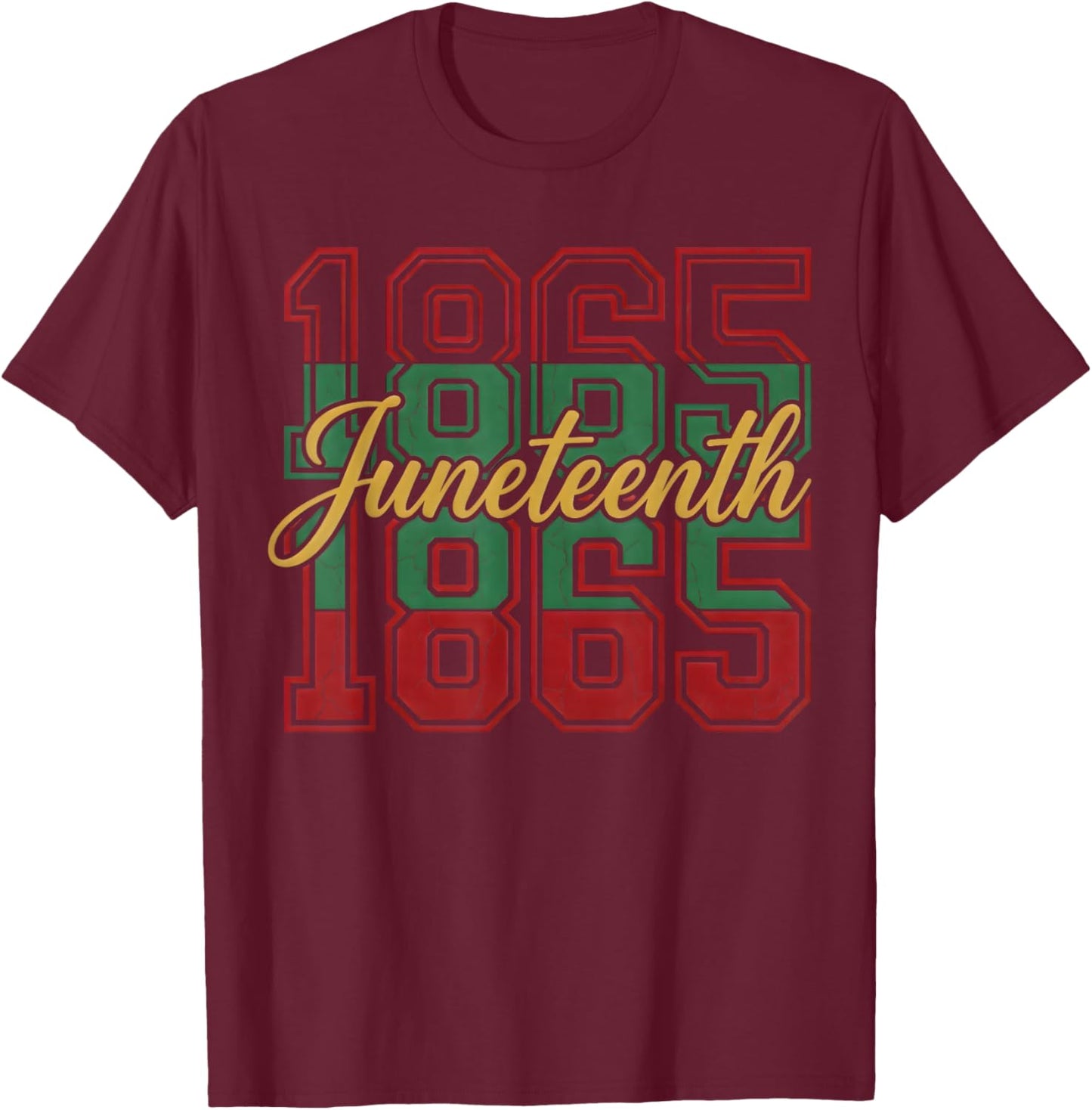 Juneteenth 1865 African American Freedom Day Men Women T-Shirt - T-Shirt | Maroon