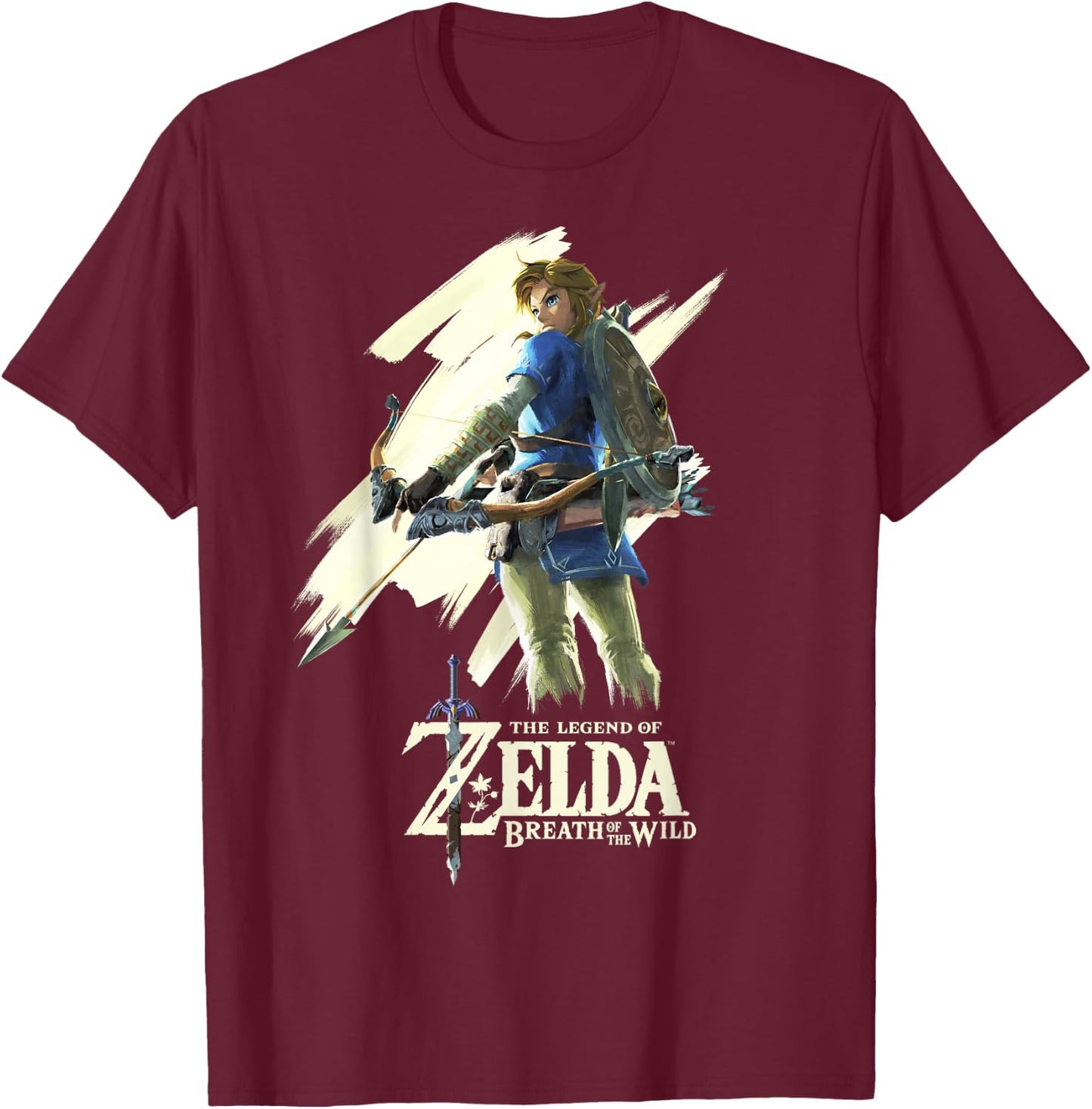 Nintendo Zelda Breath of the Wild Link Stare Graphic T-Shirt - T-Shirt | Maroon