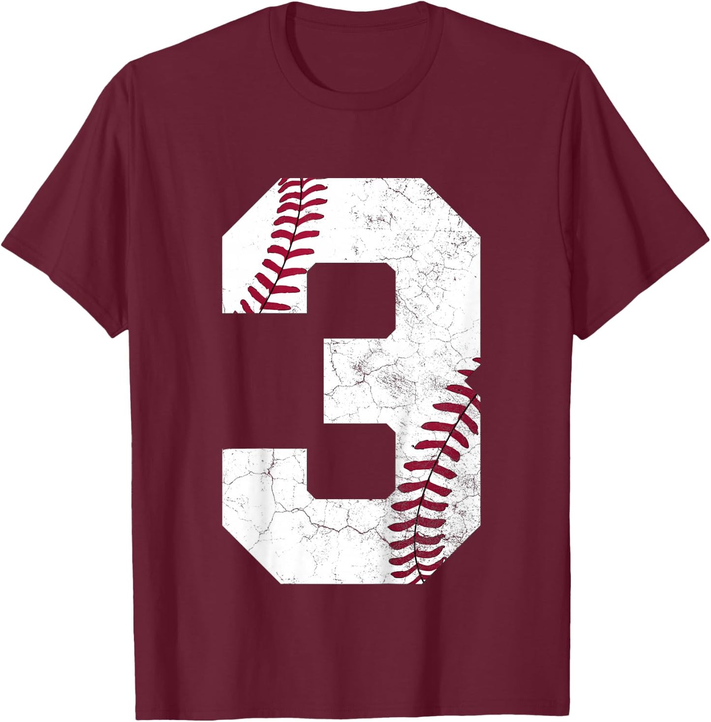 Kids 2022 3rd Birthday Baseball Boys Kids Three 3 Years Gift T-Shirt - T-Shirt | Maroon