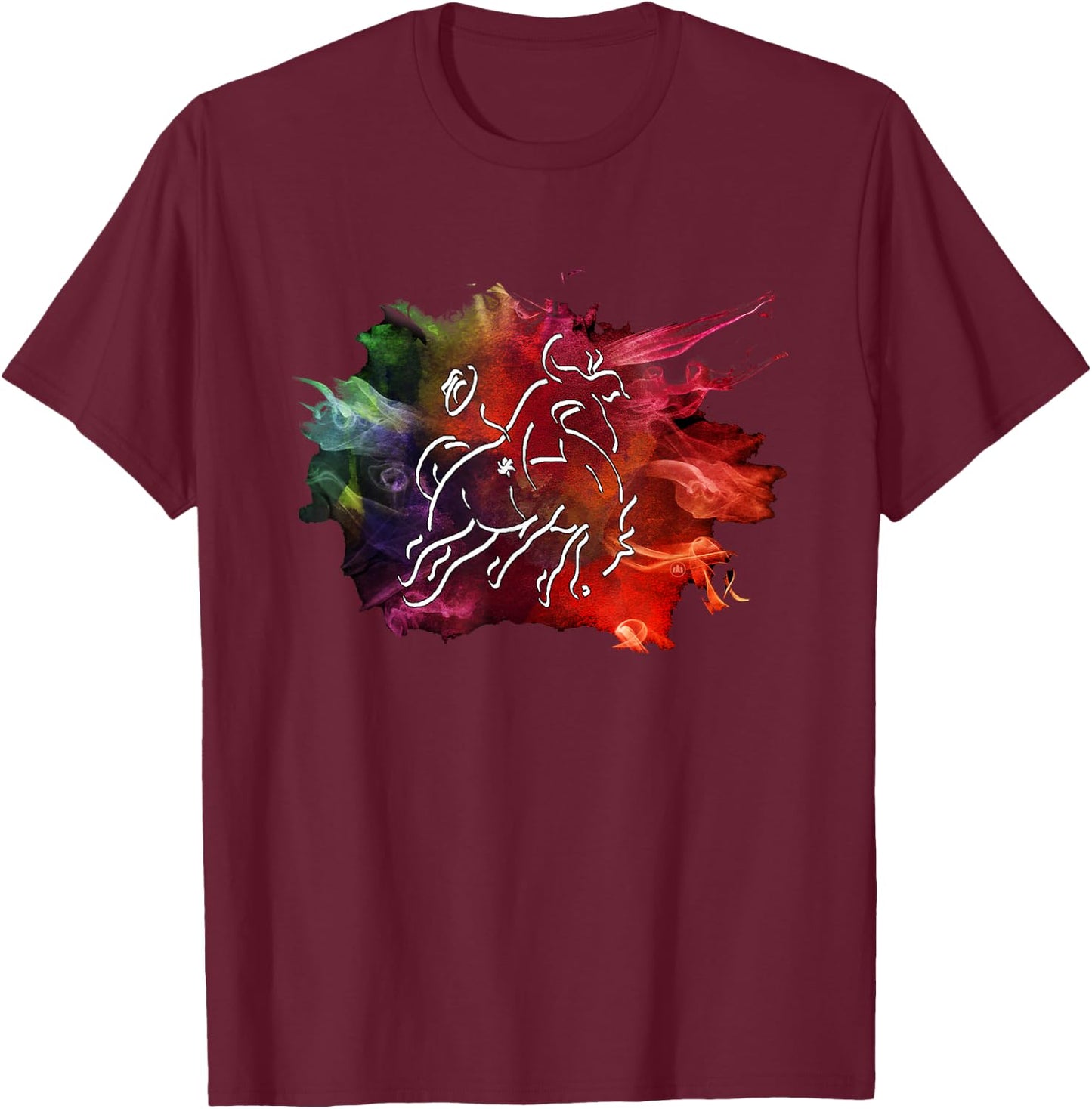 Modern Western Bucking Horse T-Shirt - T-Shirt | Maroon
