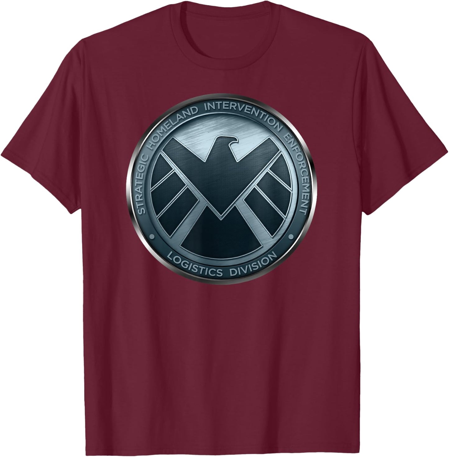 Marvel Agents of S.H.I.E.L.D. Eagle Shimmer Badge T-Shirt - T-Shirt | Maroon