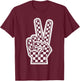 Checkered Peace Sign Shirt Vintage Racing Flag Kids Boy Girl T-Shirt - T-Shirt | Maroon