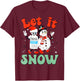 Let It Snow Propofol Christmas Picu Nicu Sticu Nurse Pajamas T-Shirt - T-Shirt | Maroon