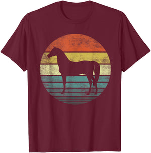Horse Lover Gifts Horseback Riding Equestrian Retro Vintage T-Shirt - T-Shirt | Maroon
