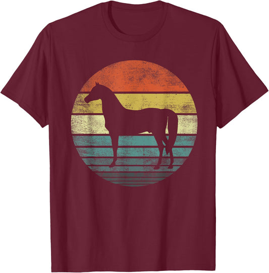 Horse Lover Gifts Horseback Riding Equestrian Retro Vintage T-Shirt - T-Shirt | Maroon
